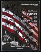 A multi-signed 2001 Boxing Hall of Fame limited edition programme,
signatures including Muhammad