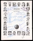 A 1966 World Cup final programme with the England line-up page completed in the hand of Sir Alf