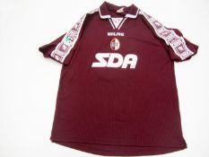 Fabio Pecchia: a maroon Torino No.13 Serie A jersey season 1999-2000,
short-sleeved, Lega Calcio