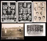 A pair of postcards of the Germany and England teams for the international match in Berlin in