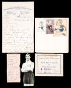 A miscellany of Tottenham Hotspur memorabilia,
a hand written letter on club headed paper from