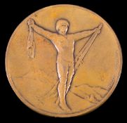 A Chamonix 1st Winter Olympic Games 1924 bronze participant's medal also used as the third place