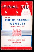 F.A. Cup final programme Preston North End v Sunderland 1st May 1937,
vertical fold, minor repairs