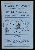 Blackburn v Manchester United programme 13th December 1947,
staple rust marks, otherwise good