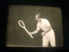 An original reel of 16mm. film "The Master's Touch, a Lesson in Tennis" (1955) of Pierre