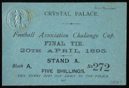 A very rare ticket for the Aston Villa v West Bromwich Albion F.A. Cup final played at the Crystal