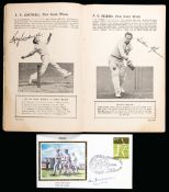 An autographed 1948 Australian Cricket Tour brochure,
signed by Don Bradman to the front cover and