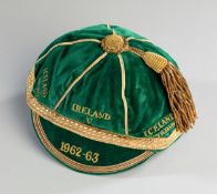 A Noel Cantwell green Republic of Ireland international cap season 1962-63,
a seasonal cap for two