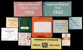 1966 World Cup tickets, passes and permits,
match tickets for the Goodison Park q/f & s/f, with