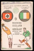 Republic of Ireland v Germany programme played at Dalymount Park, Dublin, 17th October 1936,
score