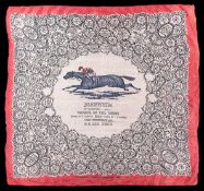 A silk scarf commemorating the victory of The Aga Khan's Blenheim in the 1930 Derby