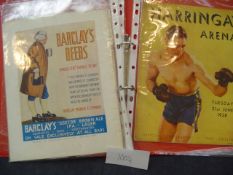 Four pre-war Haringay boxing programmes,
i) Peter Sarron v Dave Crowley & Buddy Baer v Jim WIlde;