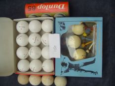 A small collection of golf related items,
including a dozen Hythe Golf Club brass blazer sleeve