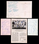 A good collection of autographs relating to Manchester United and their opponents during the first
