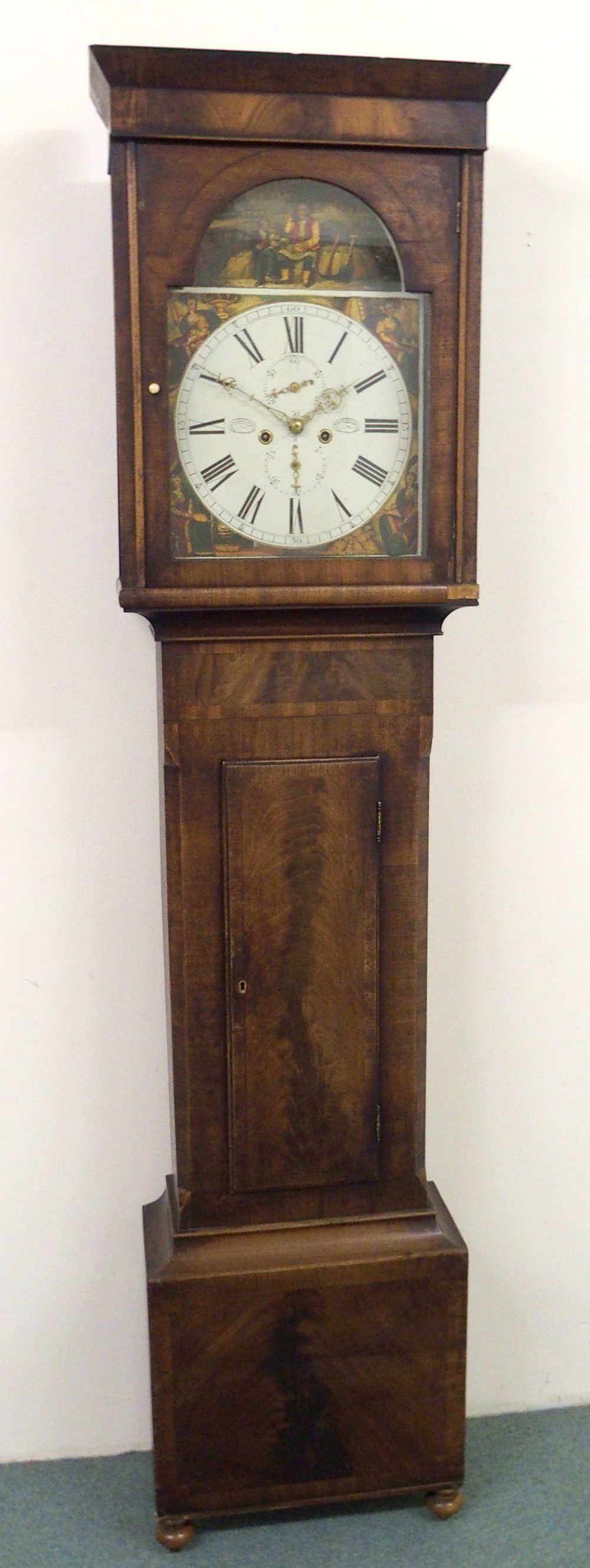 A Victorian mahogany eight-day longcase clock by Ged Newlands, Kilmarnock having a glazed hood