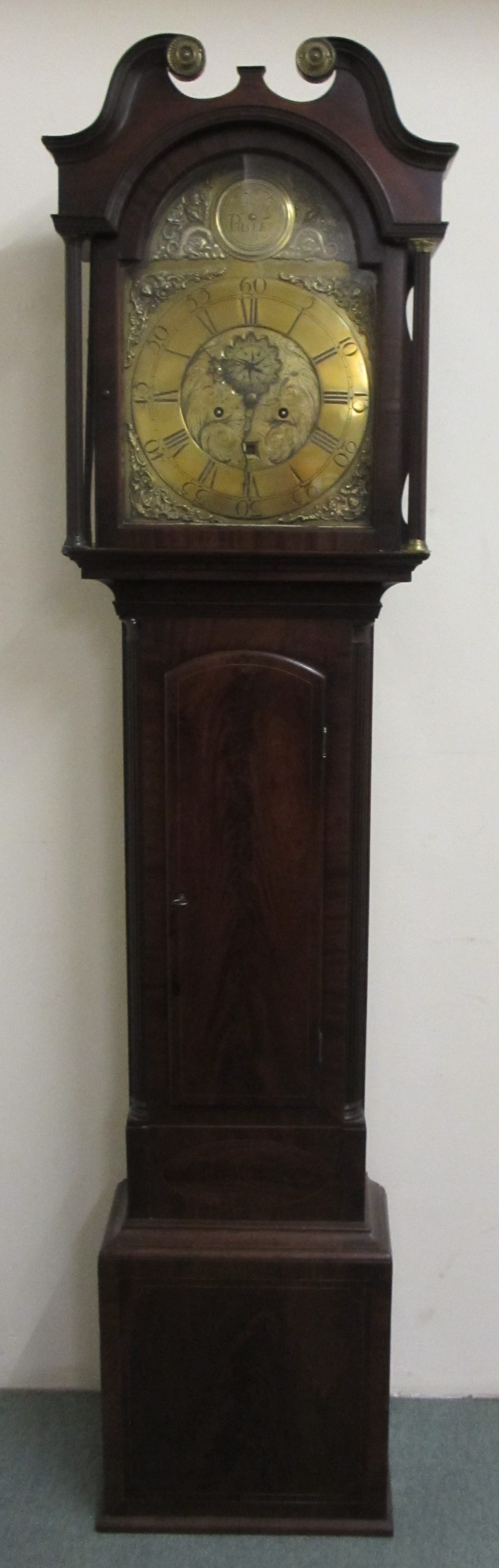 A Victorian mahogany eight day longcase clock by Matt N Wylie, Paisley 351 the hood with swan