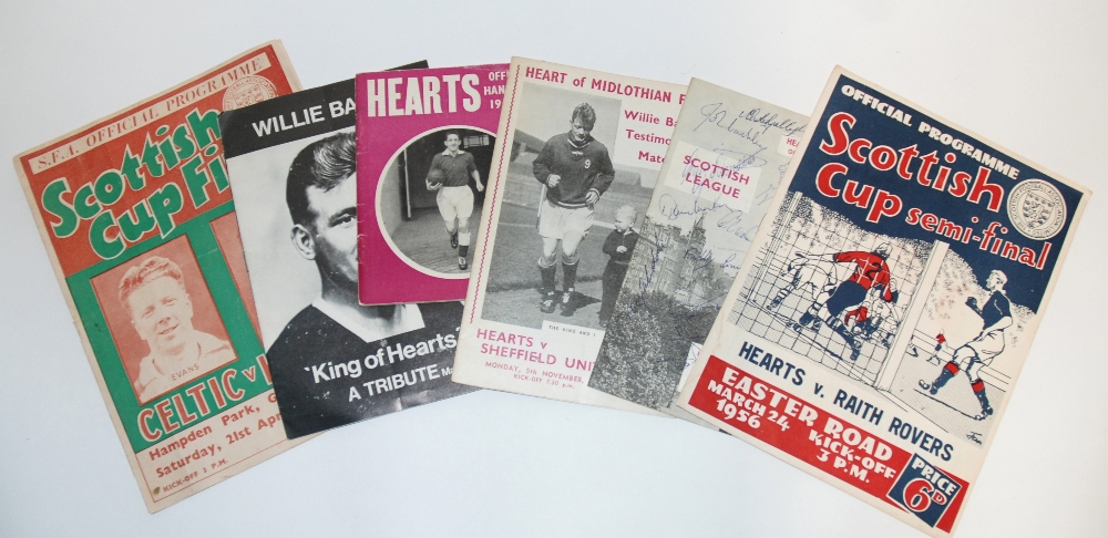 A collection of Heart of Midlothian match programmes including Celtic, Scottish Cup final, 21/4/