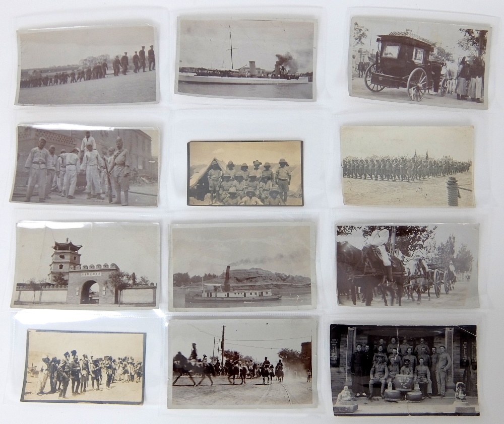 Lou Tao-Kiu N. China May 1912 photocards together with images of a steamer, palace, soldiers,