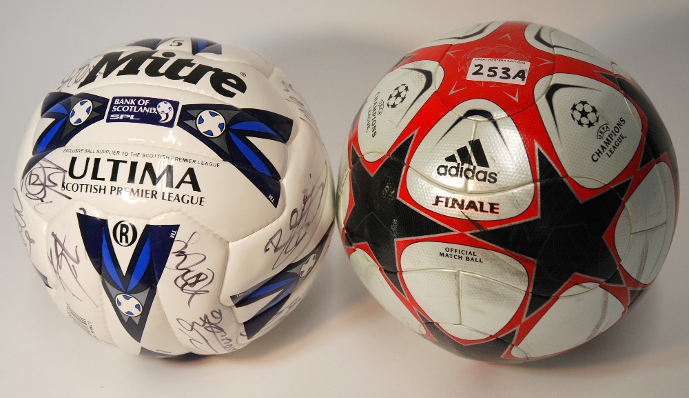 An Adidas Champions League match used football used in the Champions League Rangers v. Seville match