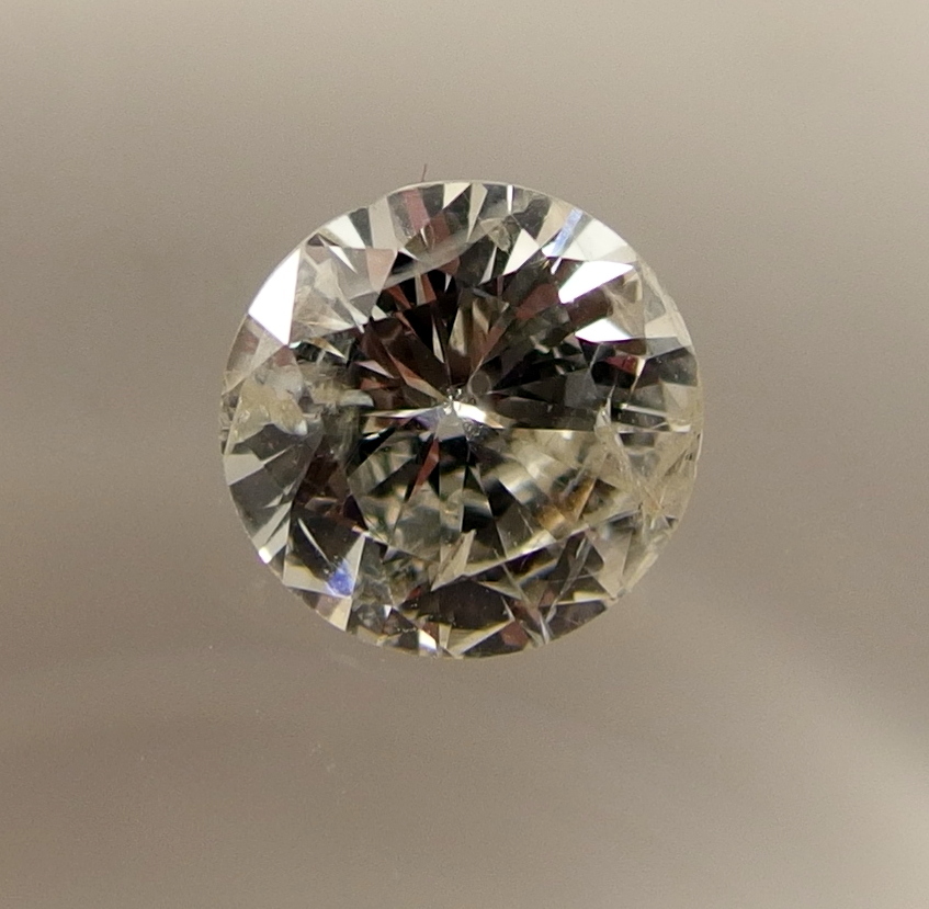 A round brilliant cut diamond weight 1.24cts, colour K, Clarity I1 Original price $4030 USD,