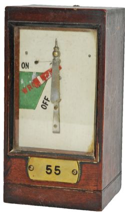 GWR mahogany cased Home Signal Repeater Instrument brass plated number `55`. Some paint flaking