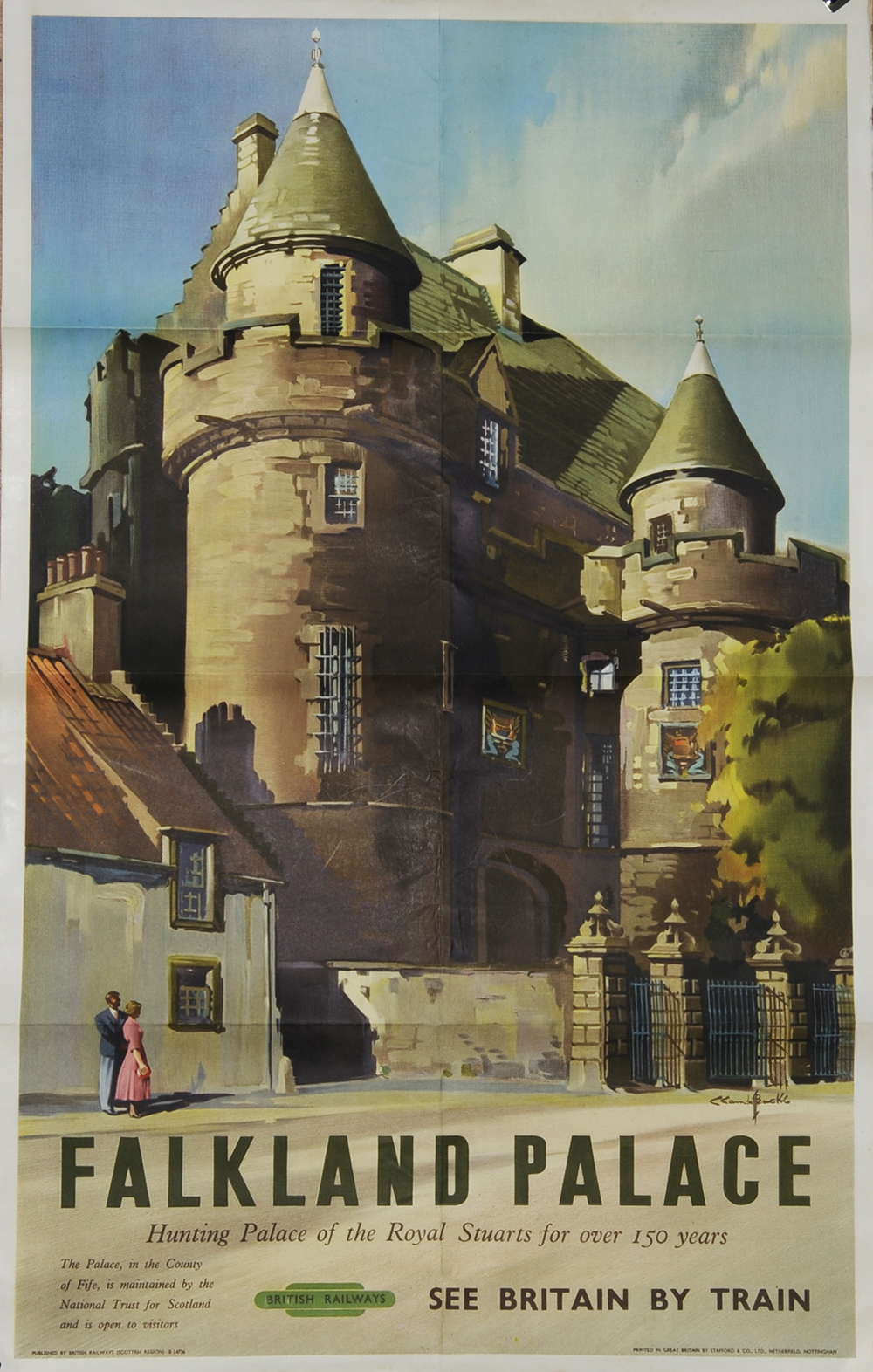 Poster BR(Sc) "Falkland Palace" by Claude Buckle, D/R size. Published by British Railways (
