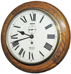 BR(M) 8" Smiths Clock No 22990 with going barrel movement housed in an oak case. Complete with key