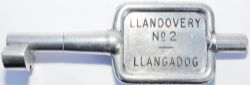 Alloy Key Token LLANDOVERY No 2 - LLANGADOG. Ex GWR section on the now `Heart of Wales` line.