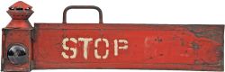 Loco STOP Lamp Board ex Hornsey MPD, recovered in 1964/64 era. A  unusual STOP sign with bracket