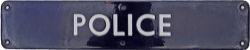 BR(E) flangeless enamel Doorplate POLICE measuring 18" x 3½". Extremely good condition.