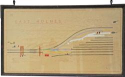 Framed & glazed Signal Box Diagram `EAST HOLMES`.  The box opened in 1873 and is situated in