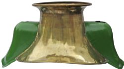 GWR brass locomotive Safety Valve Cover, nicely polished and side flanges painted green. Believed to