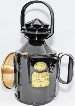 GNR double pie-crust Handlamp brass plated `Great Northern Railway TATTERSHALL 6`. Fitted with brass