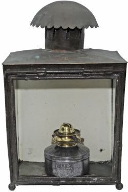 LMS (L&NWR pattern) Station Platform Lamp, the all copper top being stamped `LMS`. Complete with