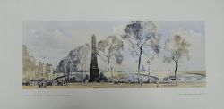 Carriage Print `Cleopatra`s Needle and Embankment` by Jack Merriot from the LNER series. Loose