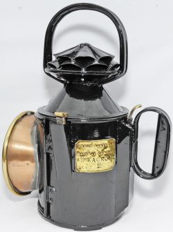 GNR double pie-crust Handlamp brass plated `Great Northern Railway SEACROFT No 2`. Complete with