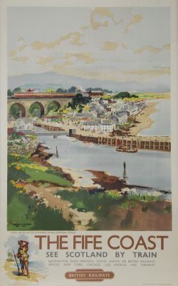 Poster BR `The Fife Coast - Largo birth place of Alexander Selkirk (Robinson Crusoe)` by Frank