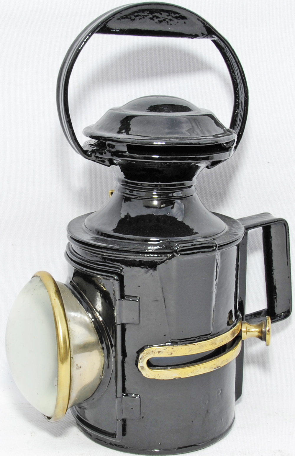 GCR small Sliding Knob Handlamp, stamped `GCR 14528`. Complete and tastefully restored.