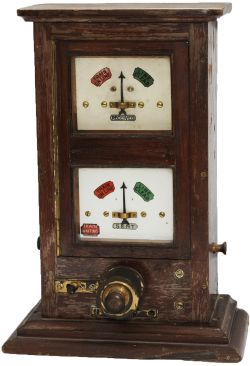 L&YR Double Line Absolute Block Instrument with distinctive two window design,  push button within a