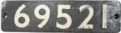 Smokebox Numberplate 69521. Ex Gresley N2 Class Locomotive, built by the North British Locomotive