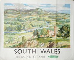 Poster `South Wales` by Andrew Johnson, Q/R size. A wonderful vista with a castle surrounded by a