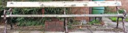 Midland Railway 3 legged Platform Bench with original wood measuring 130" in length. To be collected