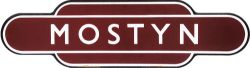 Totem, BR(M) MOSTYN, F/F. Ex LNWR station between Chester and Rhyl. In good overall condition.