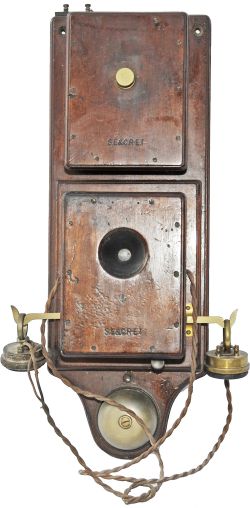 South Eastern & Chatham Railway Telephone with Morse Tapper. In two distinct sections, the top