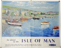 Poster, British Railways `Go Abroad To The Isle Of Man - Port St Mary` by Peter Collins c.1958, Q/