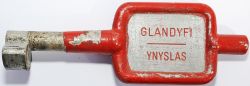 Single Line alloy Key Token GLANDYFI - YNYSLAS. Ex Cambrian Railways section between Machynlleth and