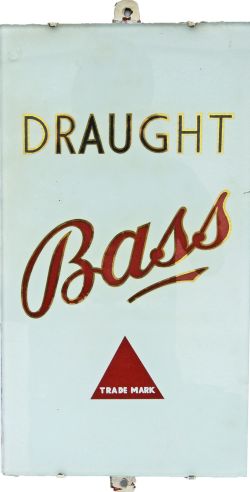Brewery Advertising  Slate Sign, `Draught Bass`, gold shaded lettering on a white ground, 19" x