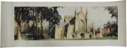 Carriage Print `Winchester Cathedral, Hampshire` by Claude Buckle from the Southern Region A Series.