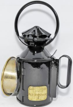 LNER single pie-crust Handlamp with brass plate `London & North Eastern Railway LEADENHAM 4`.