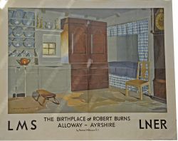 Poster LMS/LNER  `Birthplace Of Burns- Alloway Ayrshire` by Norman Wilkinson, Q/R size. Interior